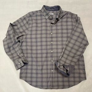 Tommy Bahama Men's Grey Plaid Button-Up Shirt